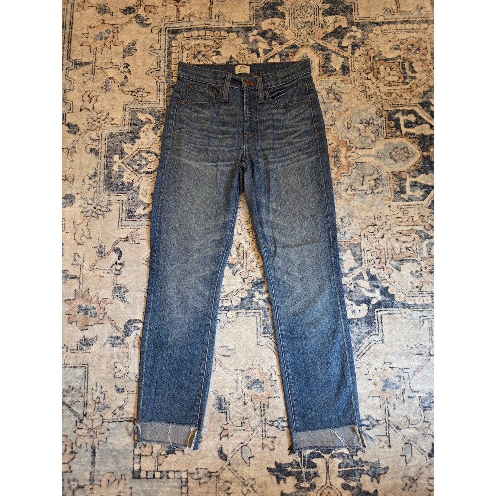 J.Crew Women's Size 25 Vintage Crop Frayed Step Hem Denim Jeans
